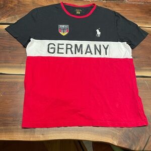 Polo by Ralph Lauren Black, White, and Red Germany Tee